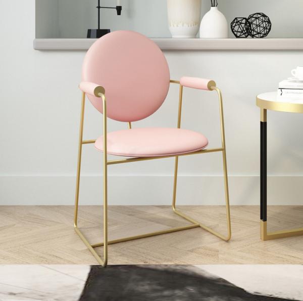Leisure Modern Golden Stainless Steel Dining Chair Sofa chair for Living Room