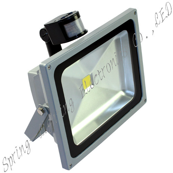High Power 50W PIR LED Floodlight 120°, Energy Saving Floodlight for Road Lighting