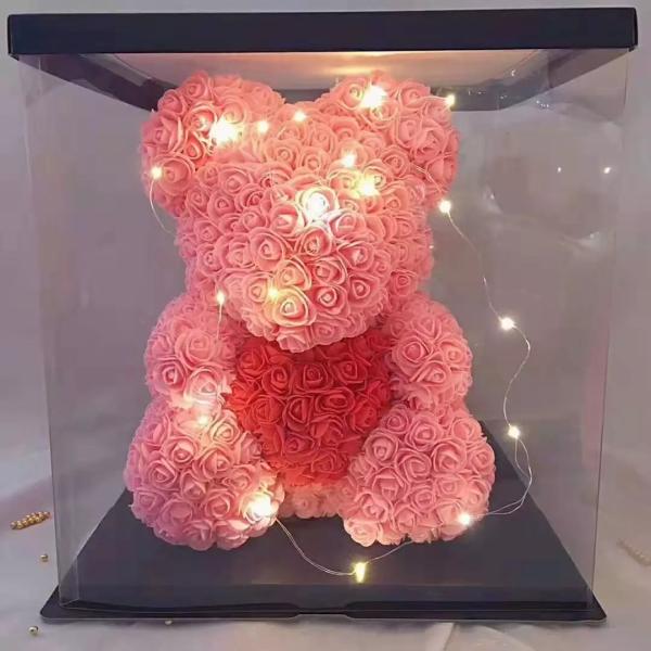 Most Popular Szie 40 CM Foam Rose Teddy Bear For Ladies Valentines Day gift  Birthday gift  Christmas day gift