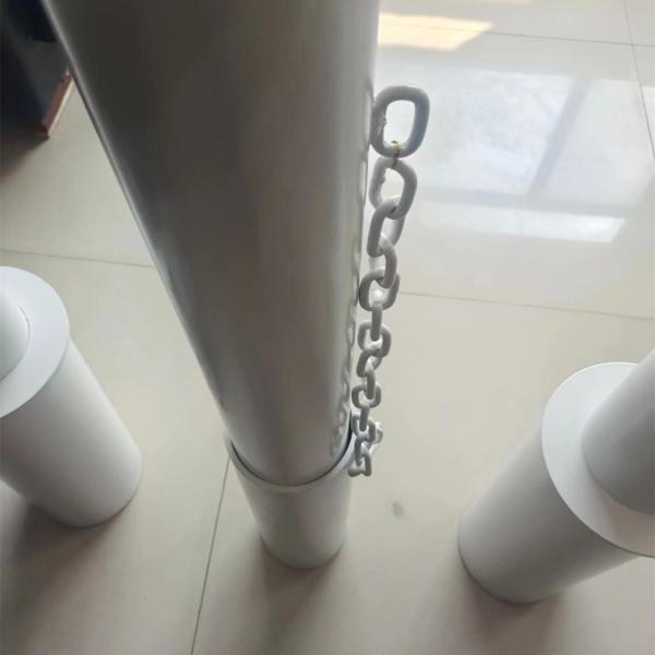 Safety Parking Barrier Steel Bollard Post With Reflective Tape