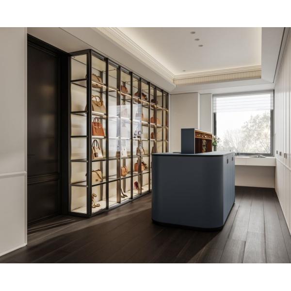 Fadior Stainless Steel Walk-In Closet Glass Door Elegance With Intelligent Island