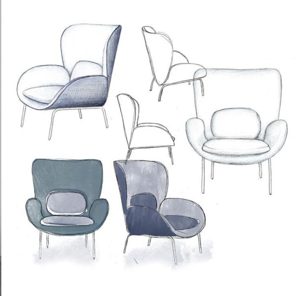 Norman Wing Fiberglass Lounge Chair For Home Decoration Multi Color