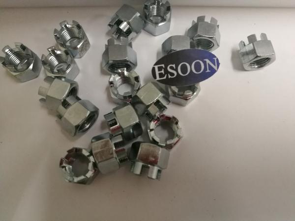 Hex Castle Nuts DIN935,Carbon Steel,M4~M100,Min.1000Pcs,Zinc Surface
