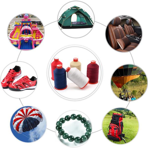 Полиэстер / нейлон сцепленная нить Tex 70 210d/3 для производства бусины и обуви из кожи