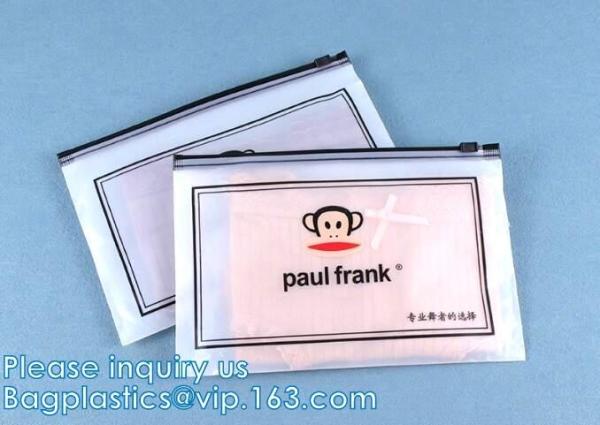 Vinyl Slider PE PVC EVA Forsted Matte Compostable Zipper Lock Bag, Holographic Laser Zip Seal Grip Bags