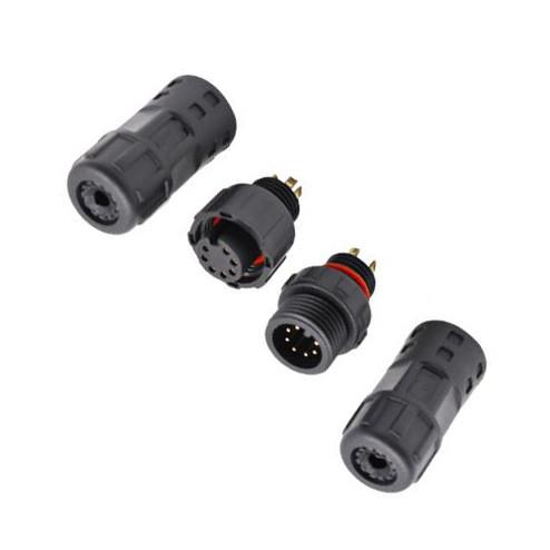 Conector circular impermeável de 7 pinos M12 Conector de exibição de lvds de cabo moldado feminino