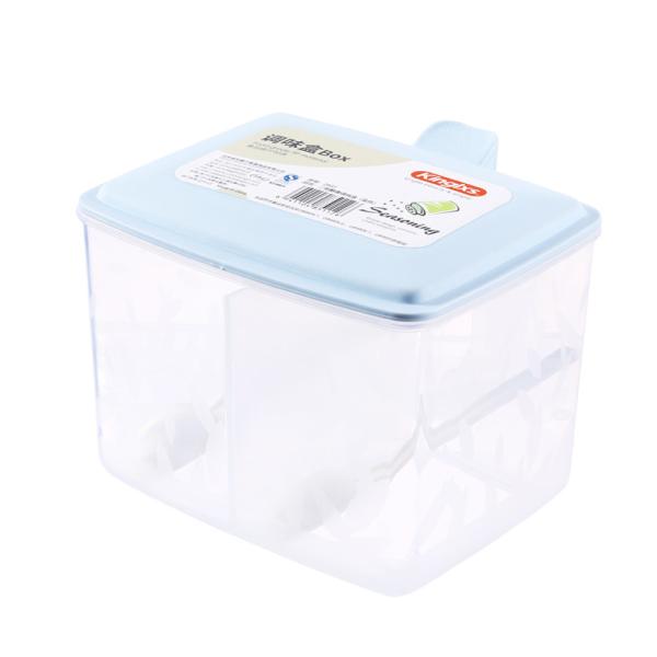 Salt Chicken Essence 2 Compartment Kitchen Seasoning Box With Spoon