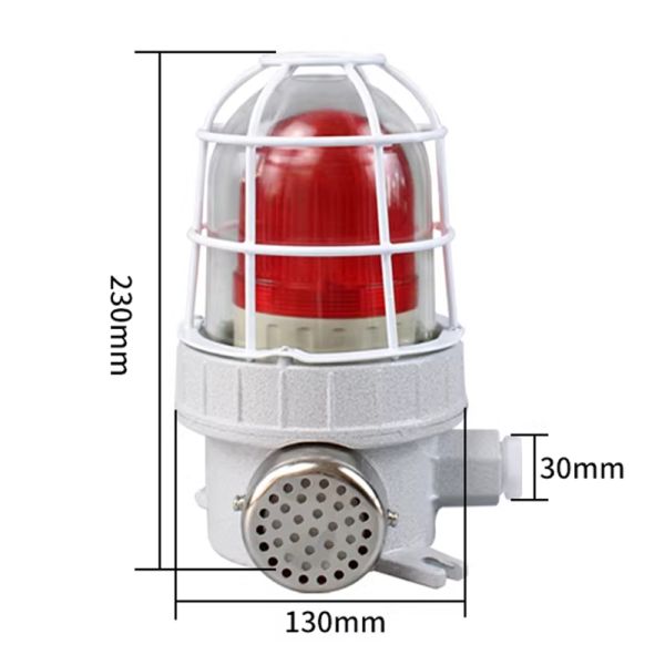 120db Visual Audible Alarm Siren / Explosion-Proof Light & Sound Alarm with Cover IP66 Explosion Proof LED Strobe Warning Lights Aluminum Alloy