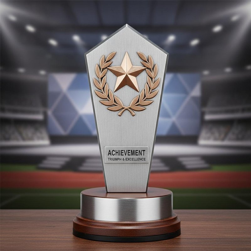 High Durability Metal Trophy with Custom Engraving and Polished Finish for Awards and Recognition