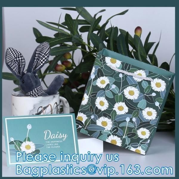 Kraft Paper Bags Square Bags, Thick Paper Bag With Window For Wedding, Party, Birthday, Shopping, Flower Bags
