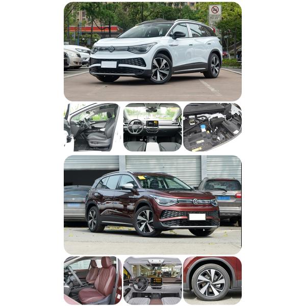 Vehículo eléctrico pequeño Vw ID6 2023 EV RHD Coche con SUV eléctrico de 7 plazas y batería de litio ternario en exterior blanco