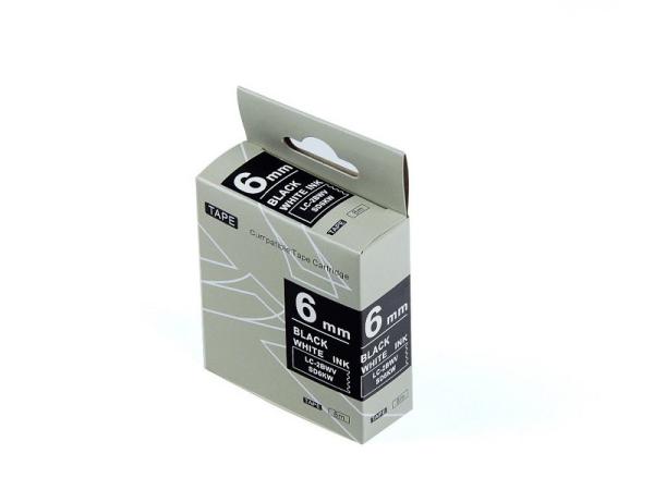 Plastic White On Black Printer Tape Cassette For KingJim SD6KW 6mm * 8m Refills
