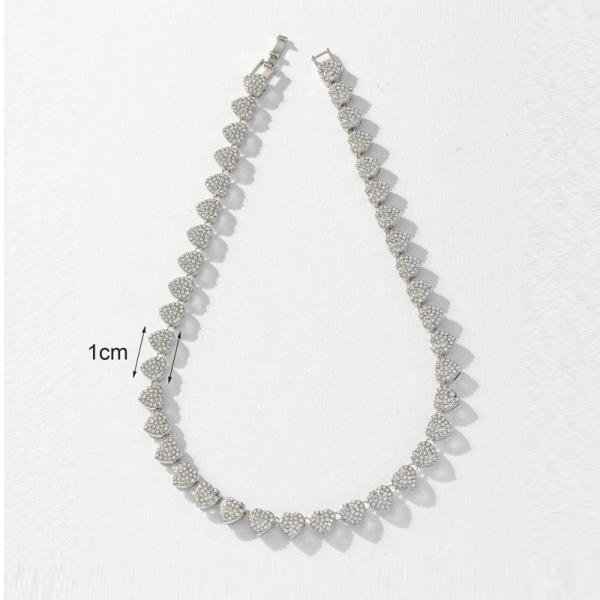 Fashion Heart Necklace Hiphop Cuban Chain Necklace For Women Men Hip Hop Rapper Jewelry Gifts