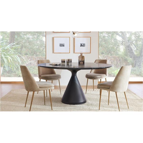 Marble Top Steel Gold Pedestal Tables For Coffee Living Room