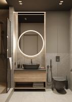Salle de bains rétro noir sur mesure Armoire de salle de bains moderne sur mesure avec porte-serviettes