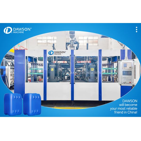 4 Screw Heating Zone Plastic Blow Molding Machine HDPE Jerrycan Bottle Production Line Clamping Force 270 KN Technology