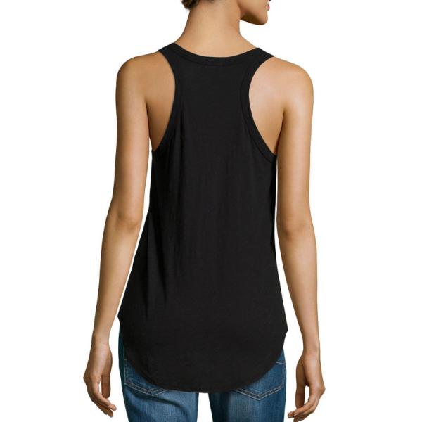 Ribbed Slub-Knit Tank, Black