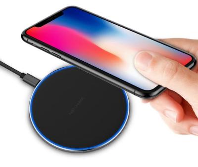 ABS+Aluminum Super Slim QI Certified Fast Charging Portable Wireless Charger 10W/7.5W/5W