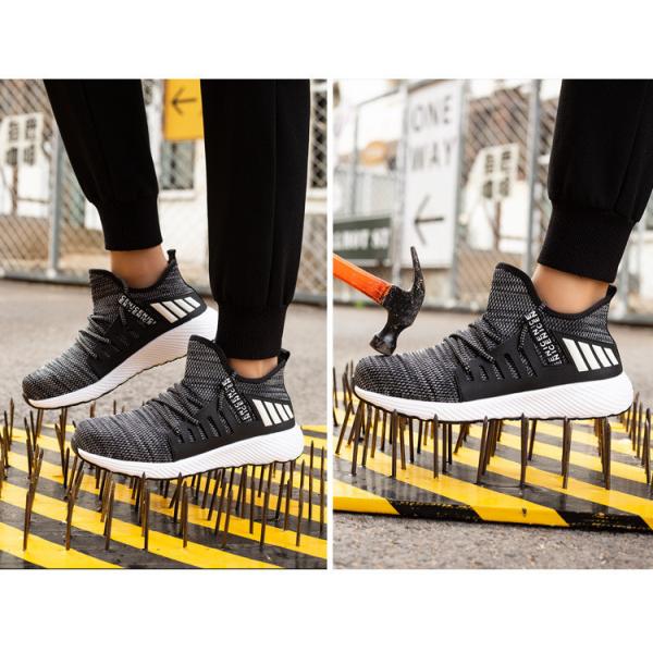 Breathable Flying Knit Work Shoes Comfortable Safety Shoes Kevlar Midsole Steel Toe EVA Sole