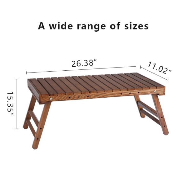 Compact Wood Collapsible Camping Table 67x39x28cm 3.7kg