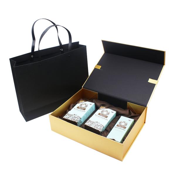 Custom Order Luxury Black Magnetic Jewelry Box Packaging with Foldable Design and Logo