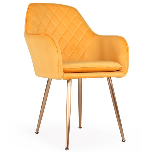 Factory Directly Luxury Design Fabric Modern Pink Velvet Accent Dining Chairs With Golden Legs