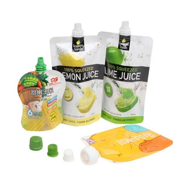 Spout Bag Featuring Zipper Top Leakproof Aluminum Foil Food Grade Packaging for Liquid Laundry Detergent Bean Berry Jelly