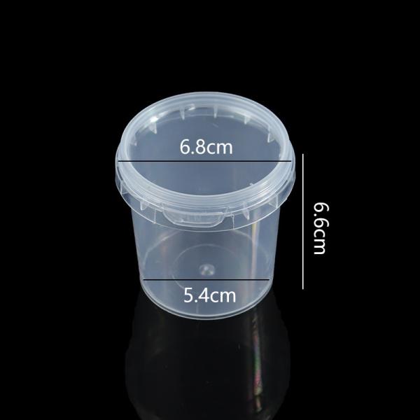 500ml 1L 2L 3L 4L 5L Factory Supply Handle Food Grade Packing Bucket Round White Clear Plastic Round Bucket With Lid