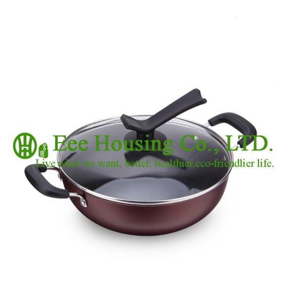 2 pieces stainless steel cooking cookware including fry pan and soup pot and milK pot