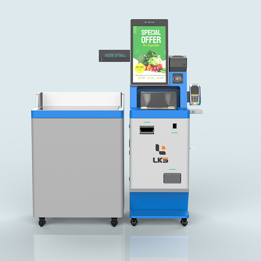Full Touch Screen Kiosk Supermarket Self Service Checkout Payment Machine