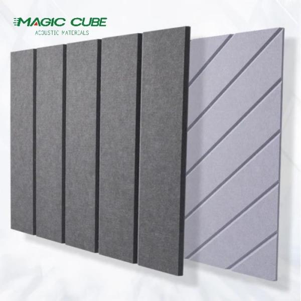 Grooving Polyester Wall Panels 12mm Polyester Fiber Acoustic Panel with Fire-rated