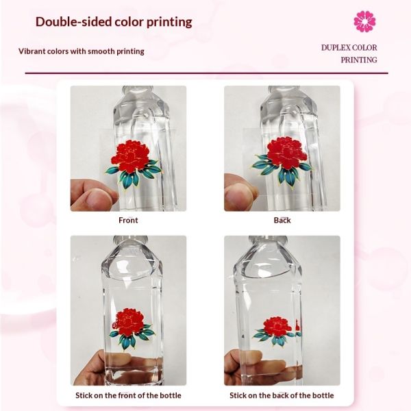 FCOLOR UV DTF Printer Crystal Label UV Color White Double-Sided Small Printer Roll Logo UV Label Glossy
