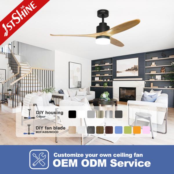Control Method Wall Control 52 Inch Solid Wood Ceiling Fan for Home Hotel and Office
