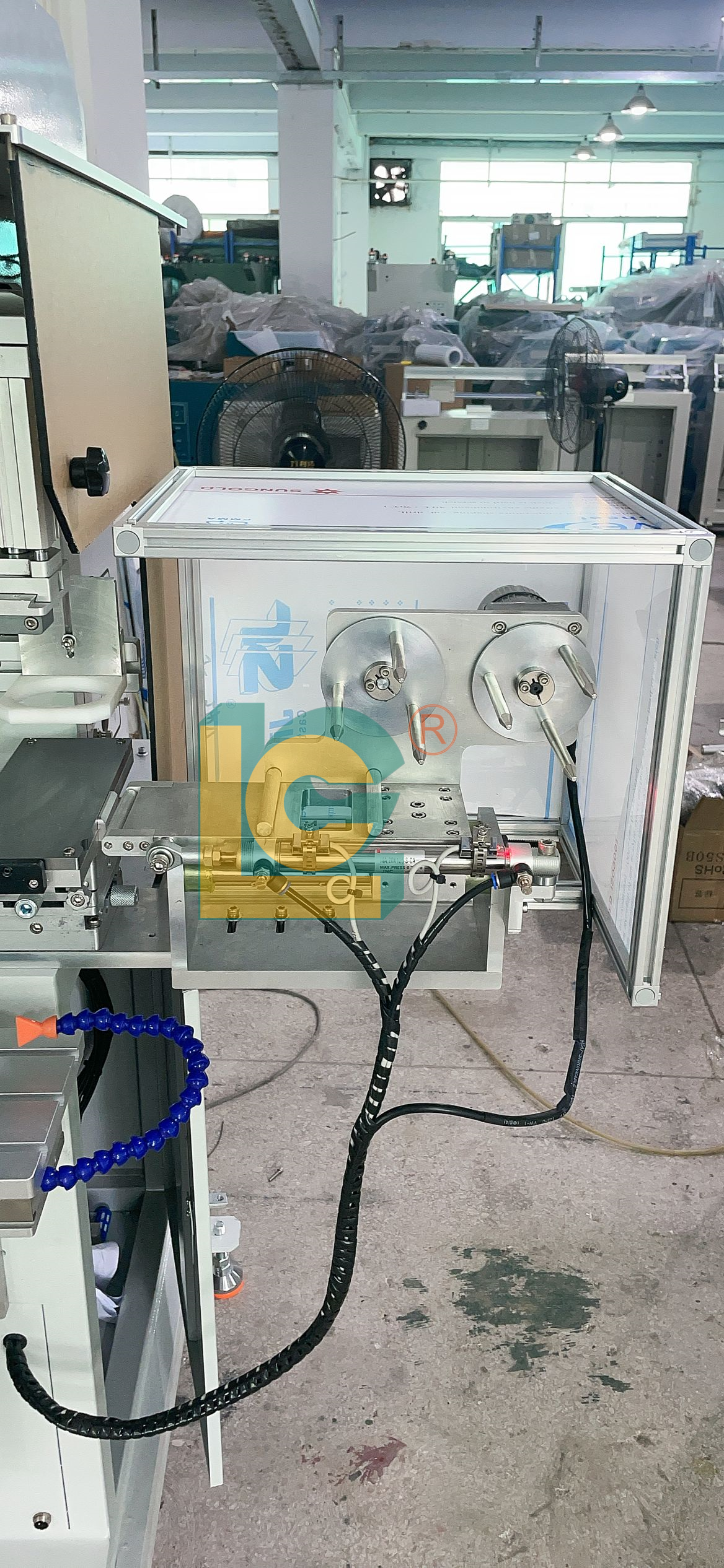 LC 2 color closed ink cup pad printer with shuttle and auto pad cleaning function