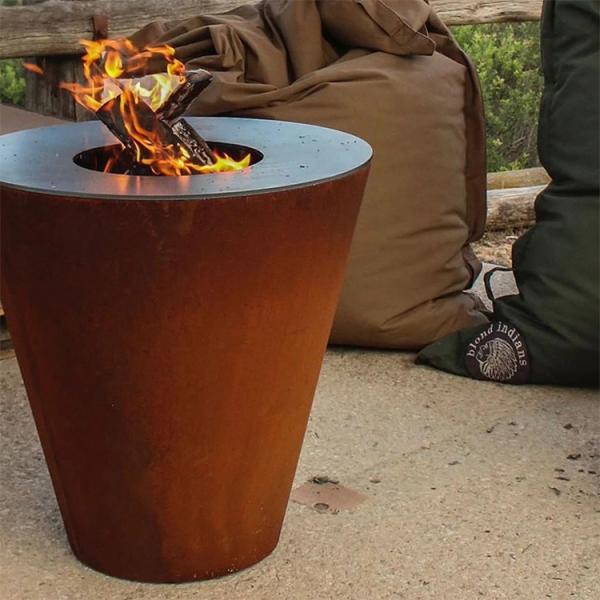 Outdoor Patio Kitchen Cooking Corten Steel Charcoal Bbq Grill Custom