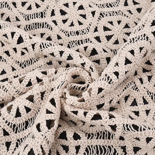 Novo Design Fabricação Mão Suave Sentido 100% algodão renda Tecido Geométrico crochet bordado renda