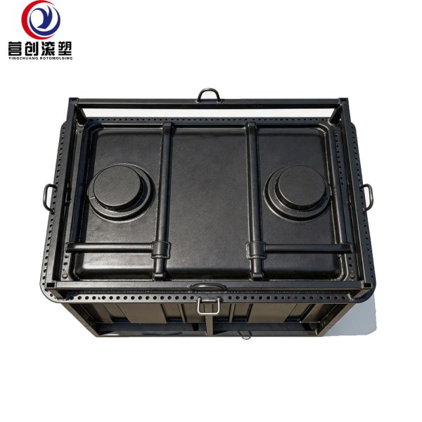 Custom Rectangular Fuel Tank Rotomold, All-Welded Iron Rotational Mold With Lifting Frame For Plastic Diesel Tank Manufacturing