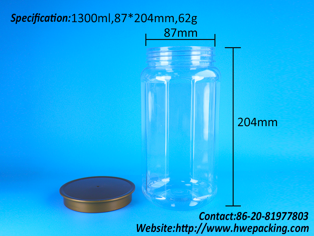Food Packaging Solutions Well Sealing PET Plastic Storage Jar Custom Design For Food