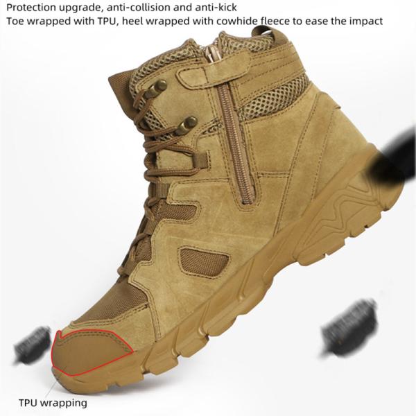 Outdoor Mountaineering Tiger Wolf Combat Boots Mid-Top Black Tactical Boots