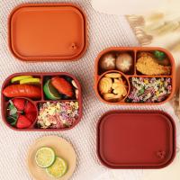 Caixa de almoço de silicone congelador de microondas e máquina de lavar louça recipiente de alimentos seguro com compartimentos Caixa de almoço de silicone livre de BPA