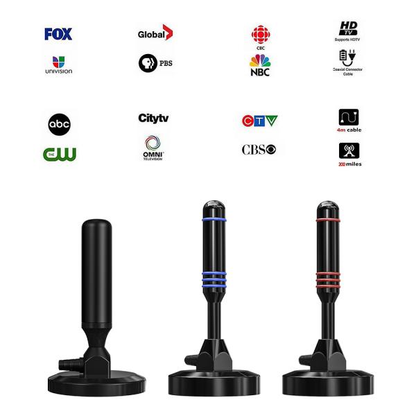 Вертикальная поляризация Внутренняя антенна HDTV с усилителем дальнего действия и беспроводным кабелем 3M