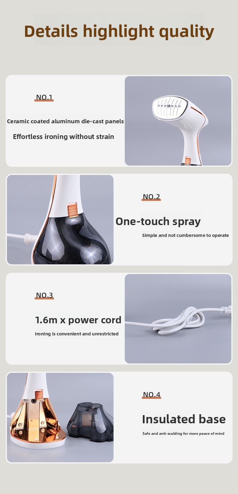 Handheld Garment Steamer for Travel Use, Portable Home Clothes Iron, Wrinkle Remover, Compact Steam Iron with High Power