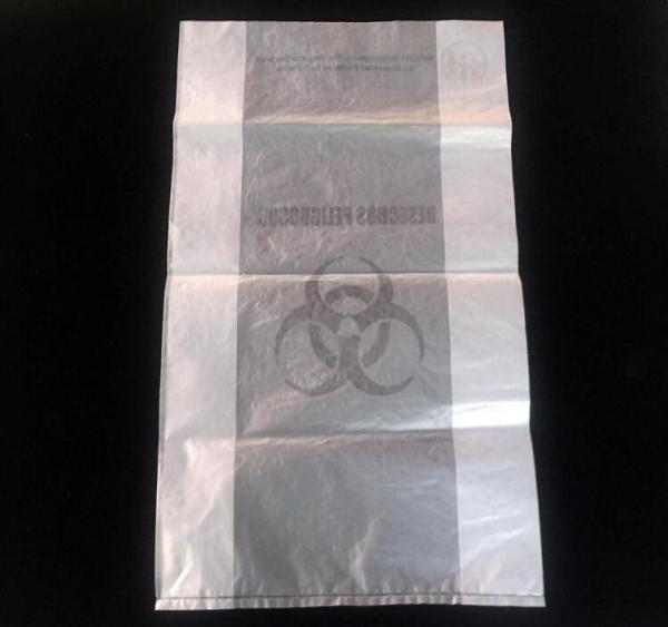 60 micron clear LDPE plastic cotton draw string garbage biohazard bag, Custom printed compostable flat on roll trash bag