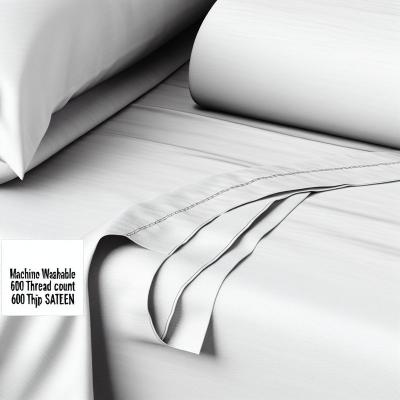 Machine Washable EG Sheet - 600 Thread Count Sateen Cotton Bedding