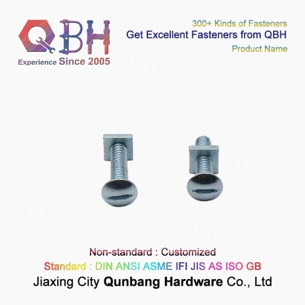 Оцинкованные англо-американские болты с полукруглой головкой и квадратным подголовком из углеродистой стали 1/4