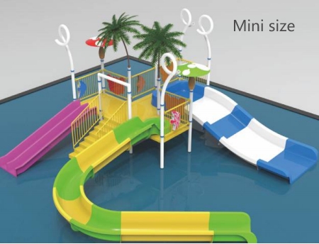 Parque de juegos de agua con salpicaduras de fibra de vidrio
