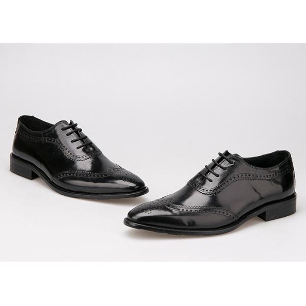 Men Brogue Leather Formal Shoes , Pointed Toe Men Dress Shoes for Wedding