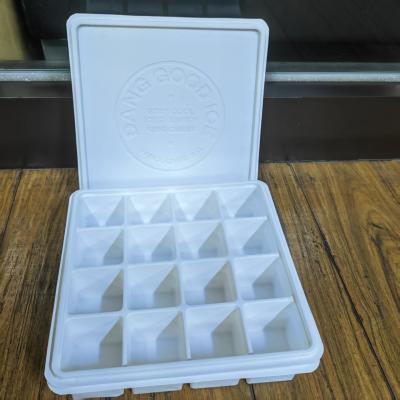 Customized PP White Square 16 Cavity Ice Container With Lid