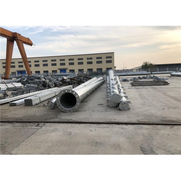 Hot Dip Galvanized Power Tower Steel Tubular Pole Joint With Flange Mode