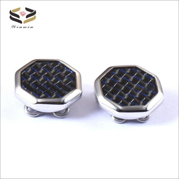 Carbon Fiber Inlay Cufflinks Tie Clips Button Covers For Men Dress Shirt And Tux Shirt